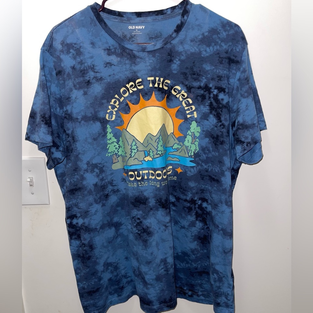 Old Navy Blue Tie-Dye Graphic T-Shirt